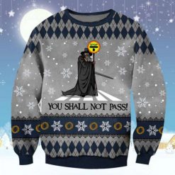 Lord of the Ring You Shall Not Pass Ugly Christmas Sweater