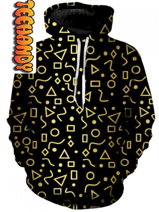 Mod Gold Shapes Unisex 3D Hoodie