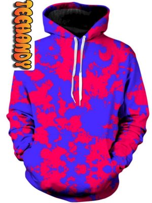 Pink and Violet Paint Splatter Unisex 3D Hoodie