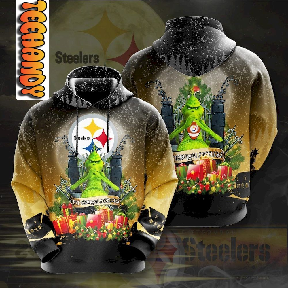 Pittsburgh Steelers Grinch Snow Hoodie 3D1 1