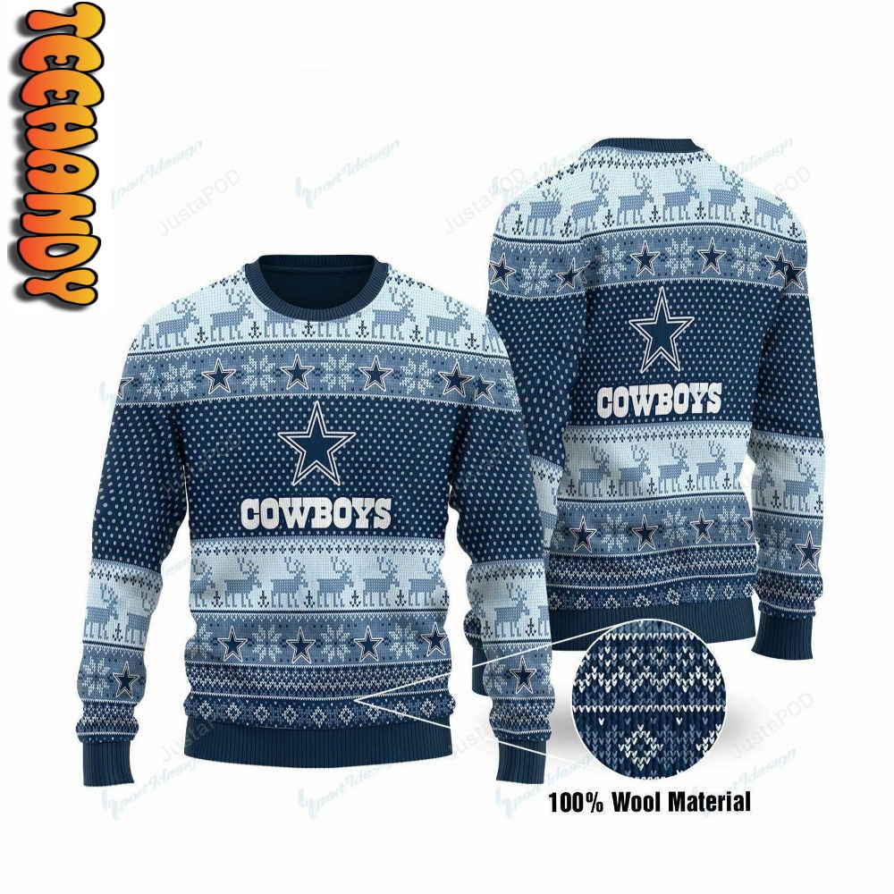 Dallas Cowboys FOCO Light-Up Ugly Sweater - Navy