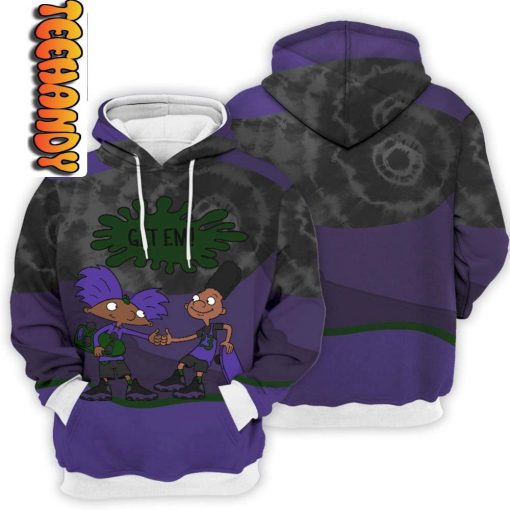 Retro Court Purple Hey Arnol Get Em 3D Hoodie