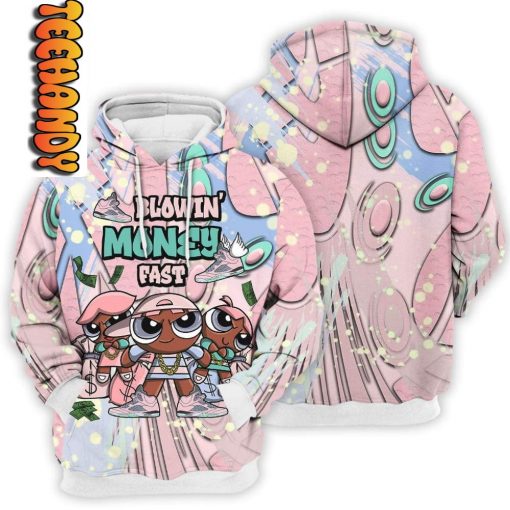 Retro Easter Blowin’ Money Fast Powerpuff Girl 3D Hoodie