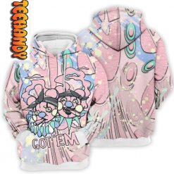 Retro Easter Clown Bear Dripping 3D Hoodie 1