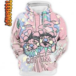 Retro Easter Clown Bear Dripping 3D Hoodie