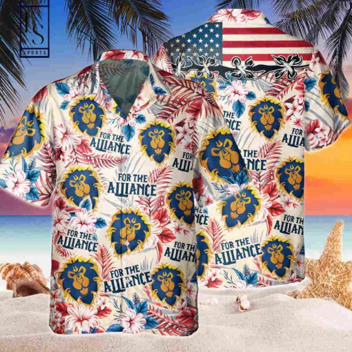 World of Warcraft Alliance American Flag Hawaiian Shirt