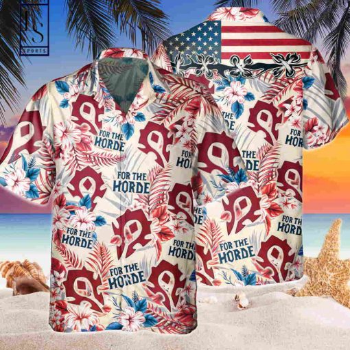 World of Warcraft Horde American Flag Hawaiian Shirt