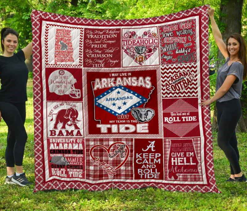 Alabama Crimson Tide Arkansas 3D Quilt Blanket