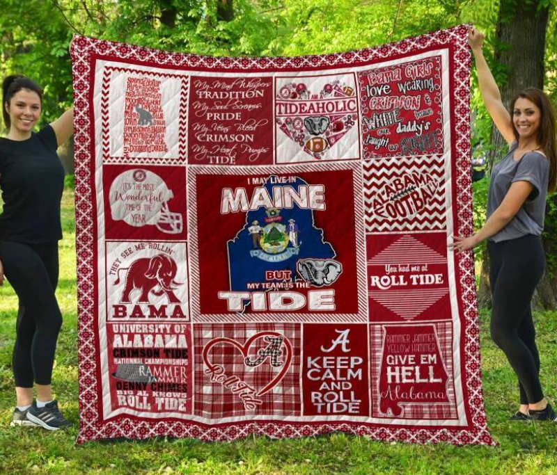 Alabama Crimson Tide Maine 3D Quilt Blanket