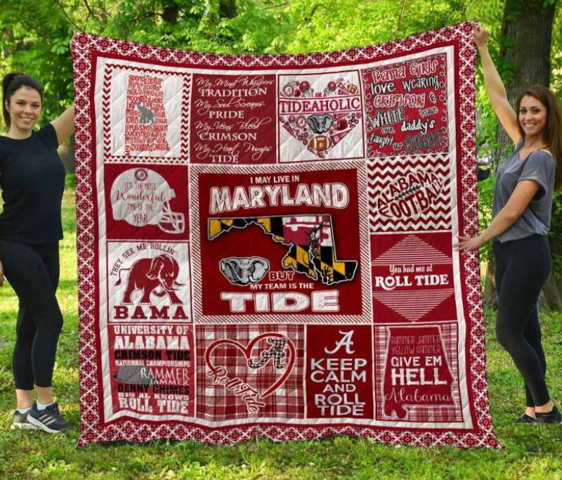 Alabama Crimson Tide Maryland 3D Quilt Blanket