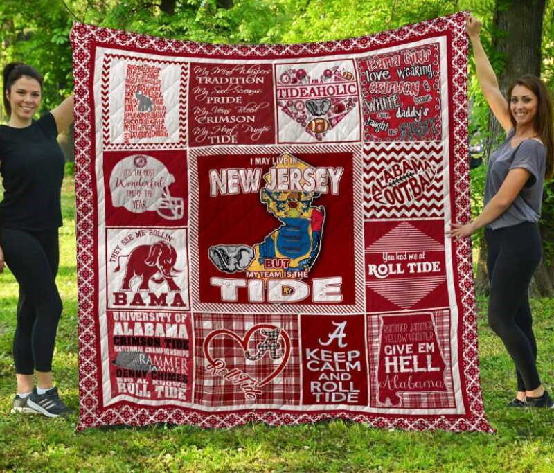 Alabama Crimson Tide New Jersey 3D Quilt Blanket Fan Made