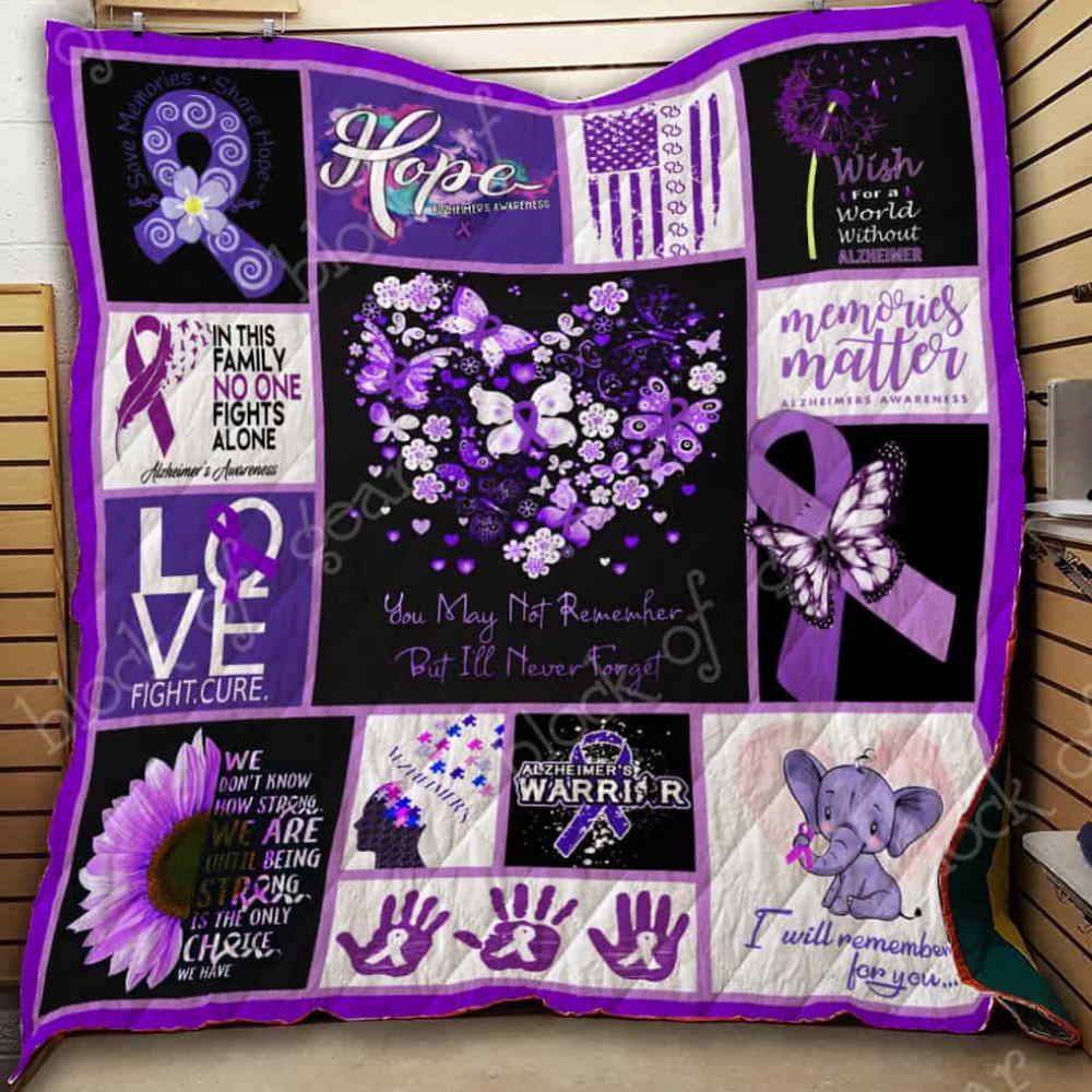 Alzheimer Awareness Quilt Blanket