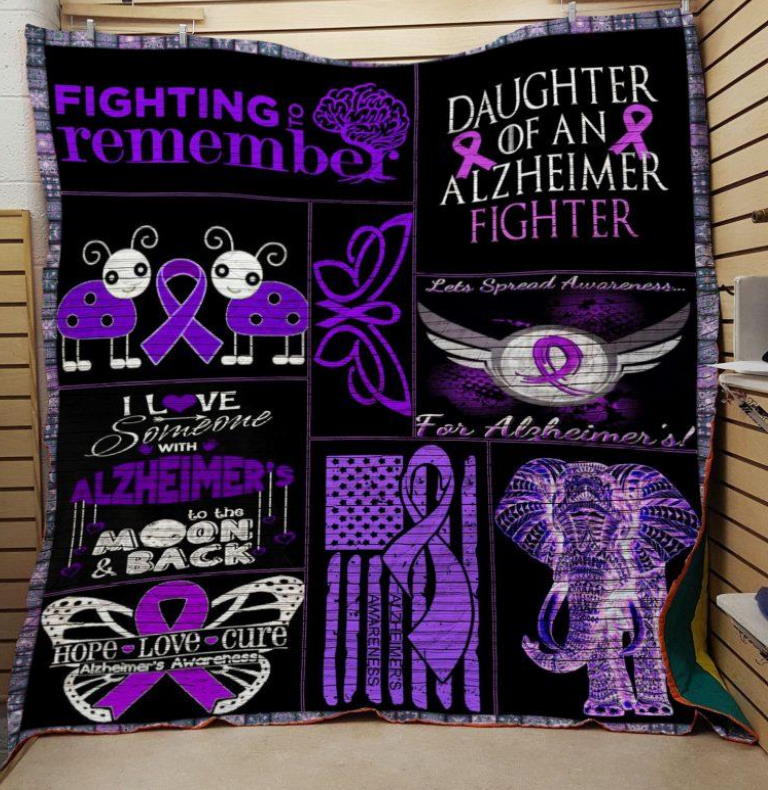 Alzheimer Fighting Remember 3D Quilt Blanket