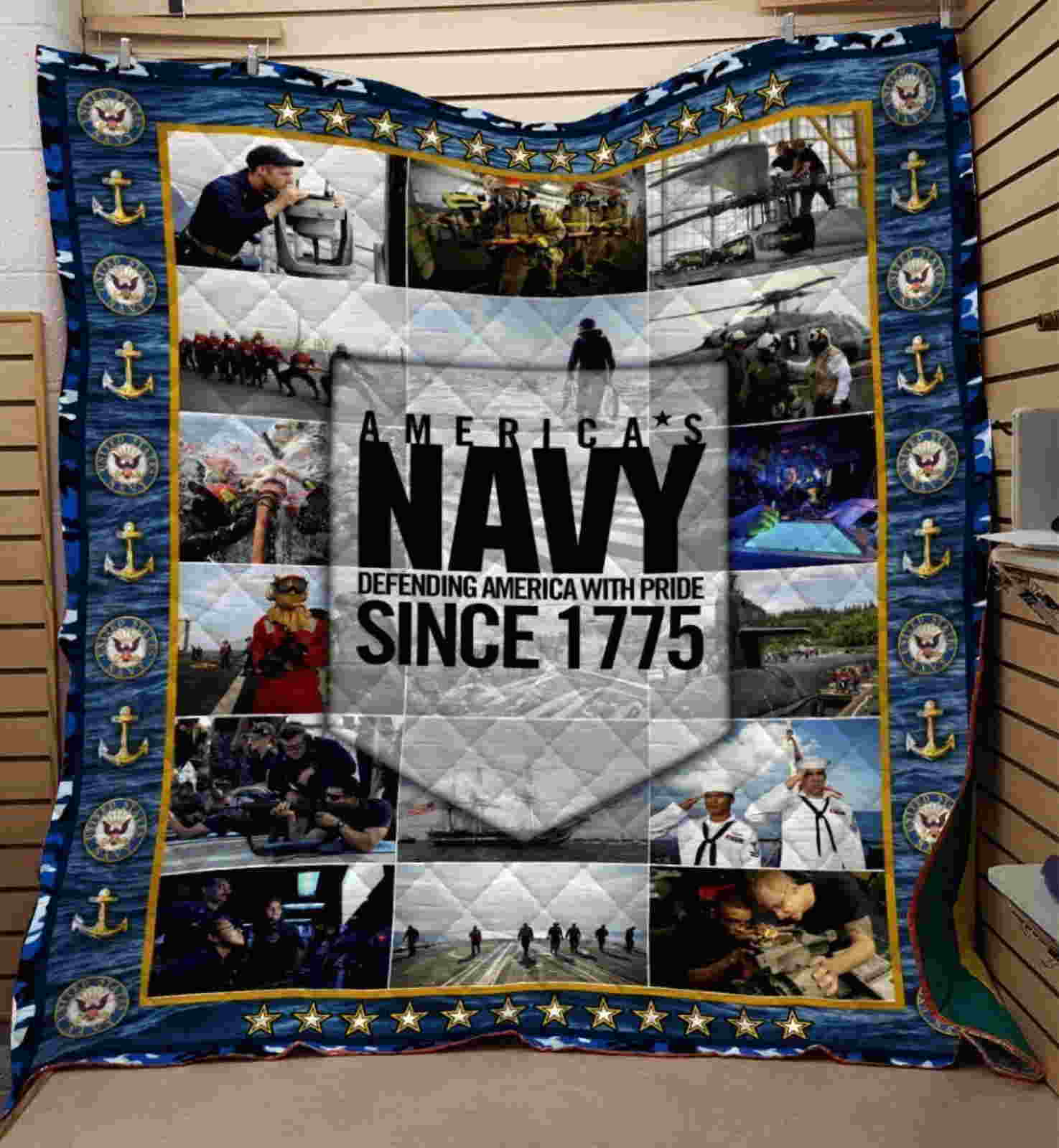 America’ Navy 3D Quilt Blanket