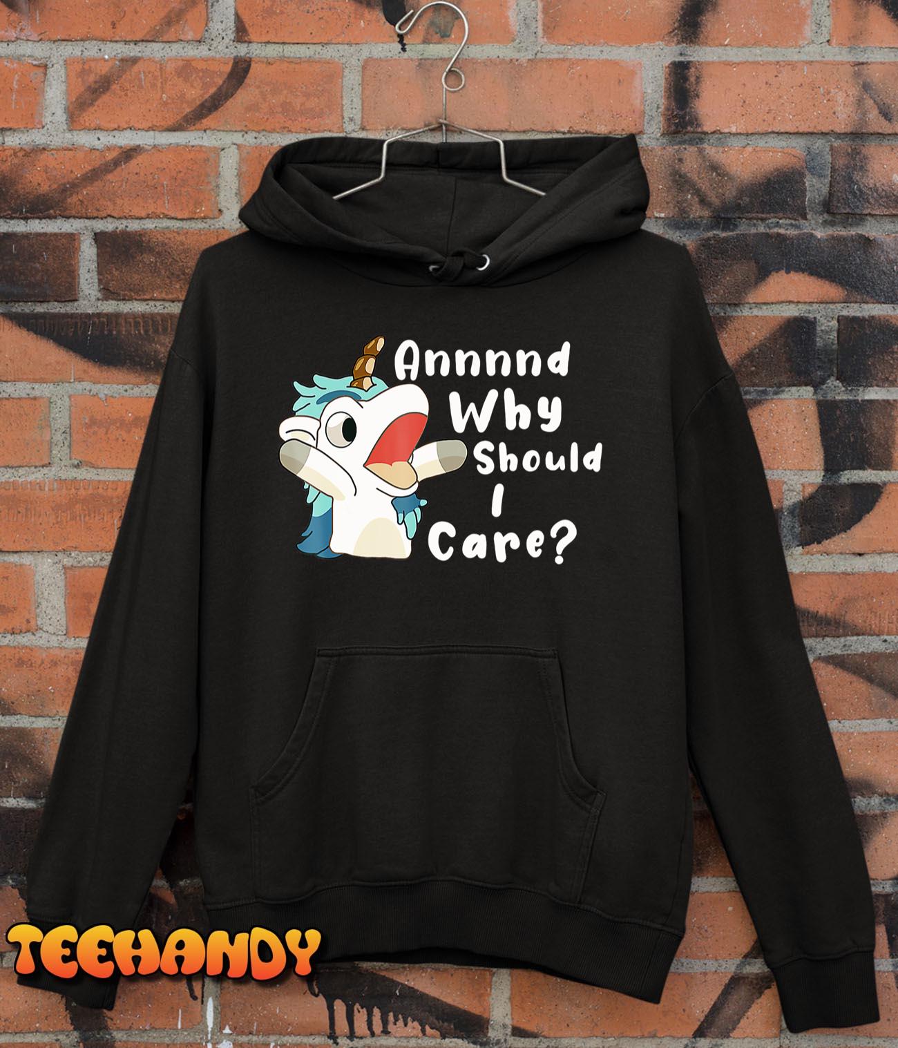 And Why Should I Care Funny Sarcastic Unicorn Xmas T-Shirt