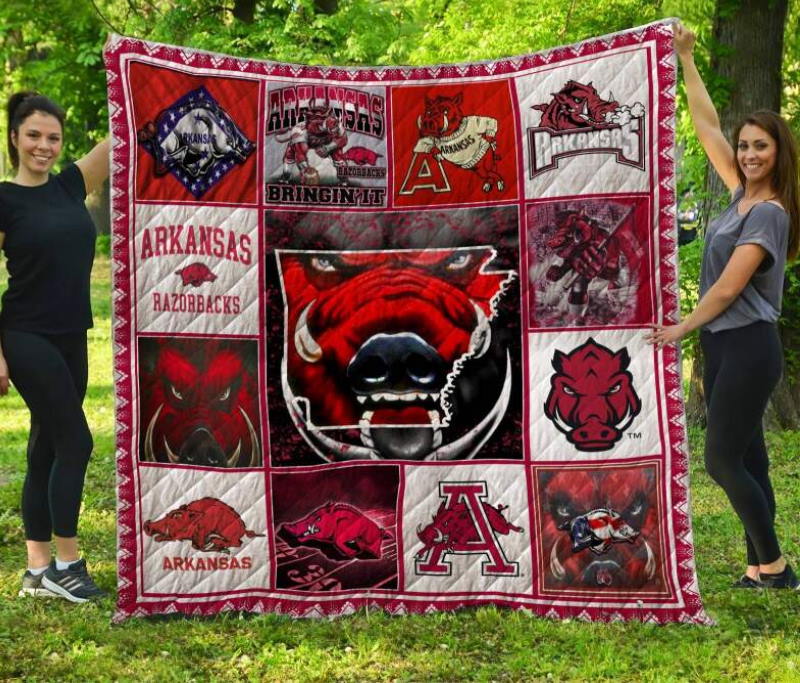 Arkansas Razor Backs 3D Quilt Blanket