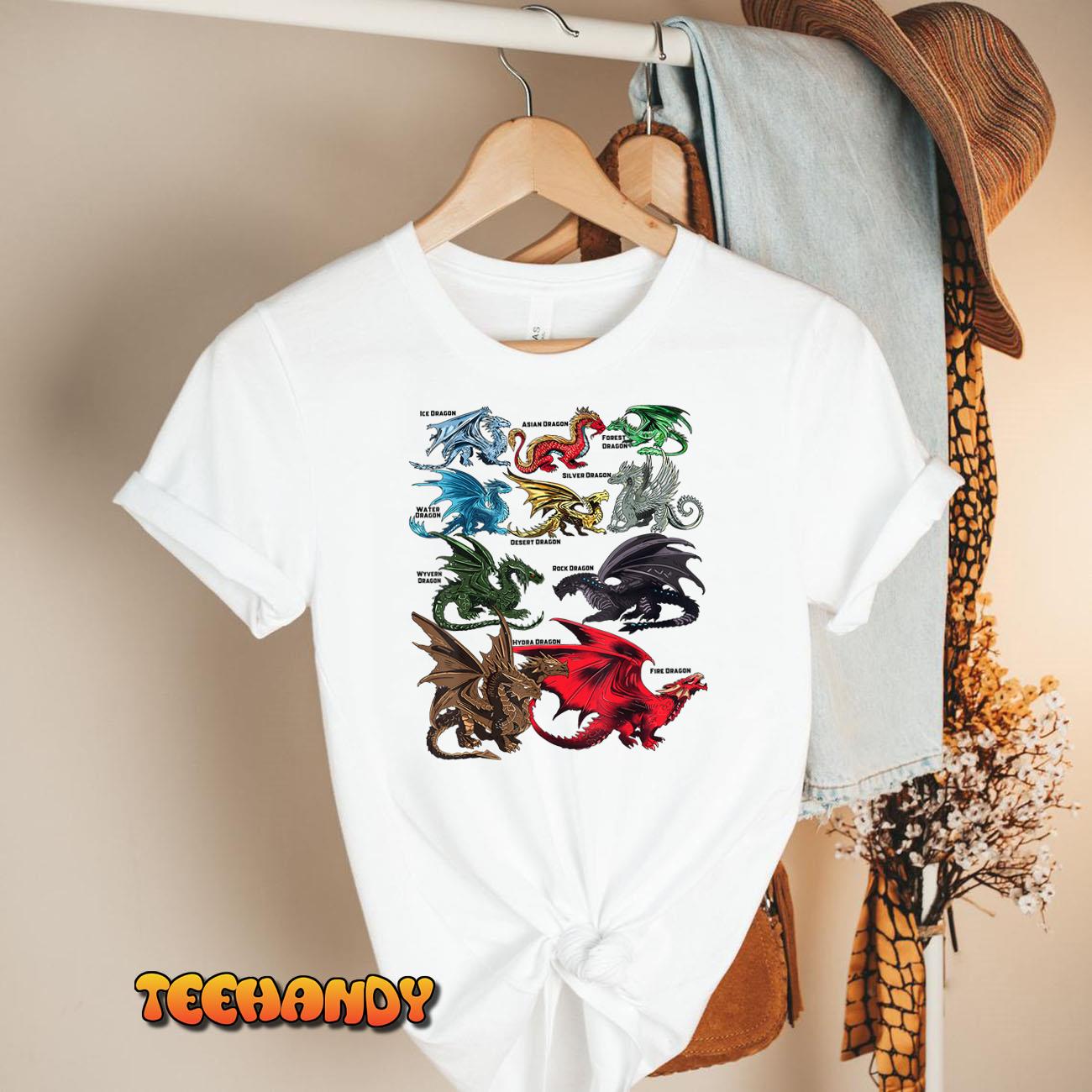 Awesome Dragon Lovers Shirt Types Of Dragons Gift T-Shirt