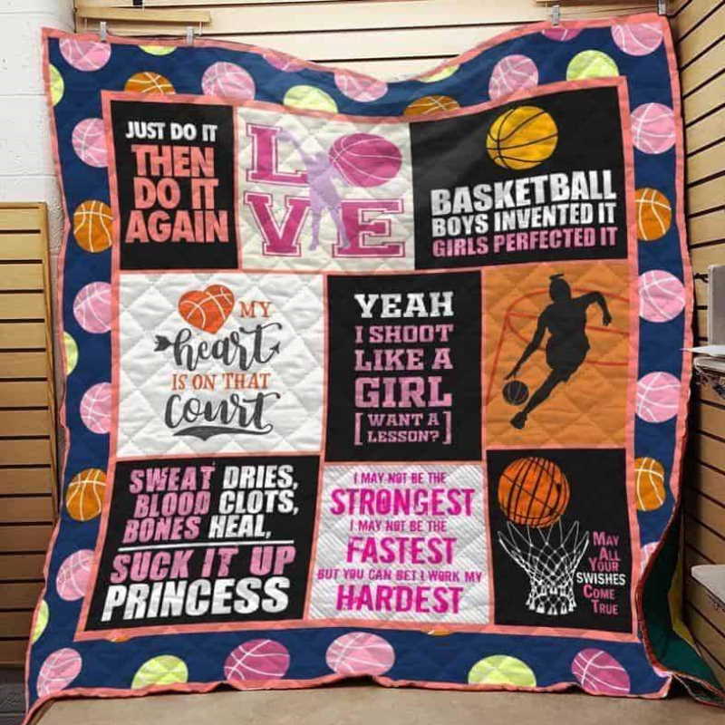 Basketball Boys Invented It Girls Perfected It 3D Quilt Blanket