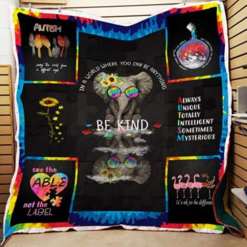 Be Kind Autism 3D Quilt Blanket