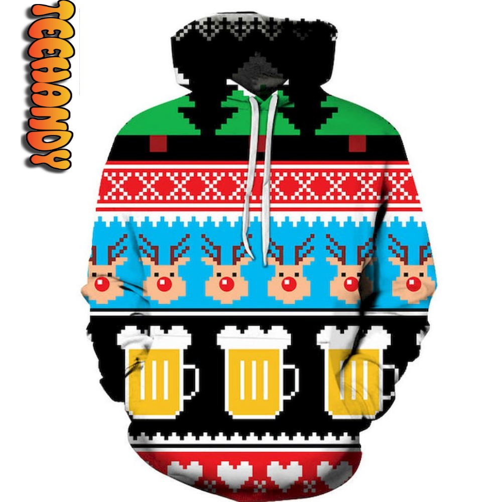 Beer Christmas 3D Hoodie