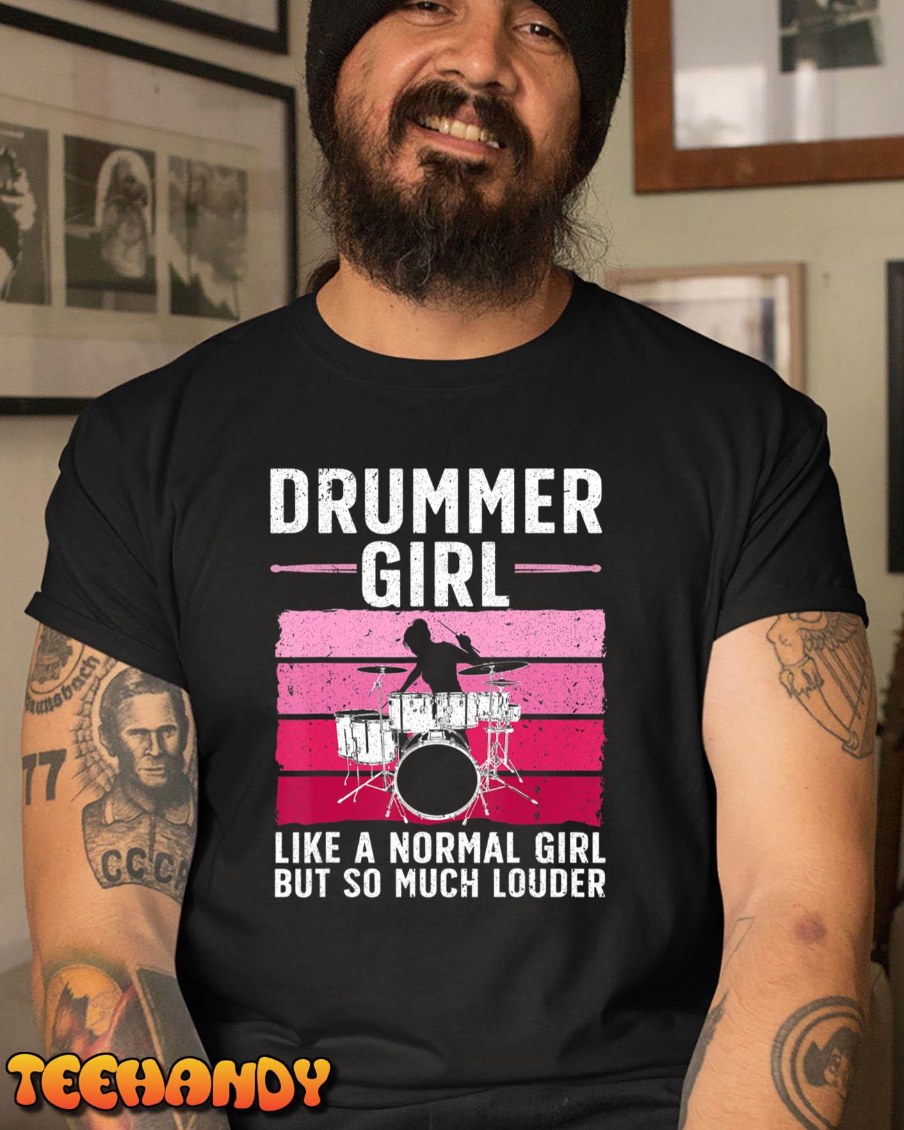 Best Drums For Girls Women Drummer Music Band Drum Musician T-Shirt