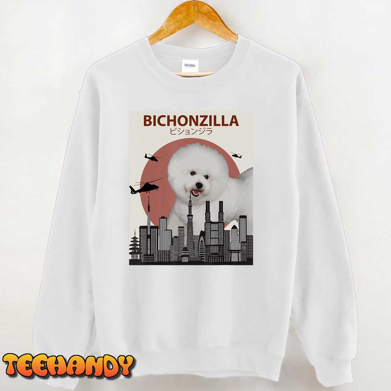 Bichonzilla Bichon Frise Dog Giant Monster Japanese Meme T-Shirt