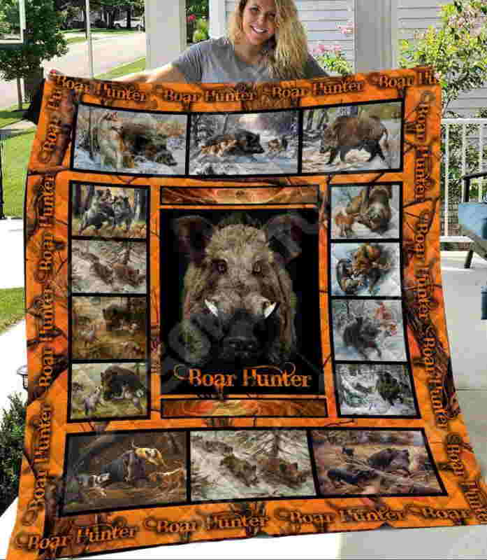 Boar Hunter Like 3D Quilt Blanket