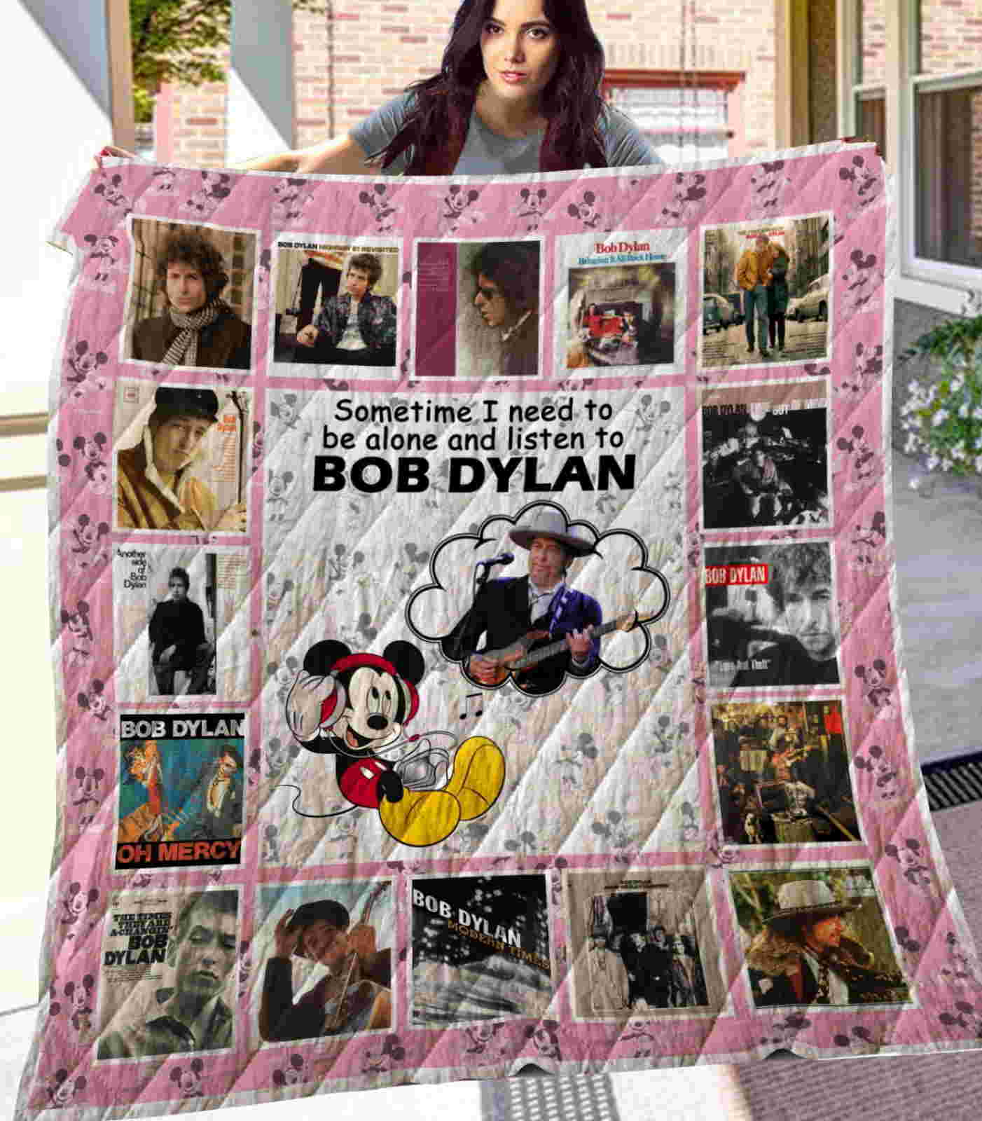 Bob Dylan Mickey 3D Quilt Blanket