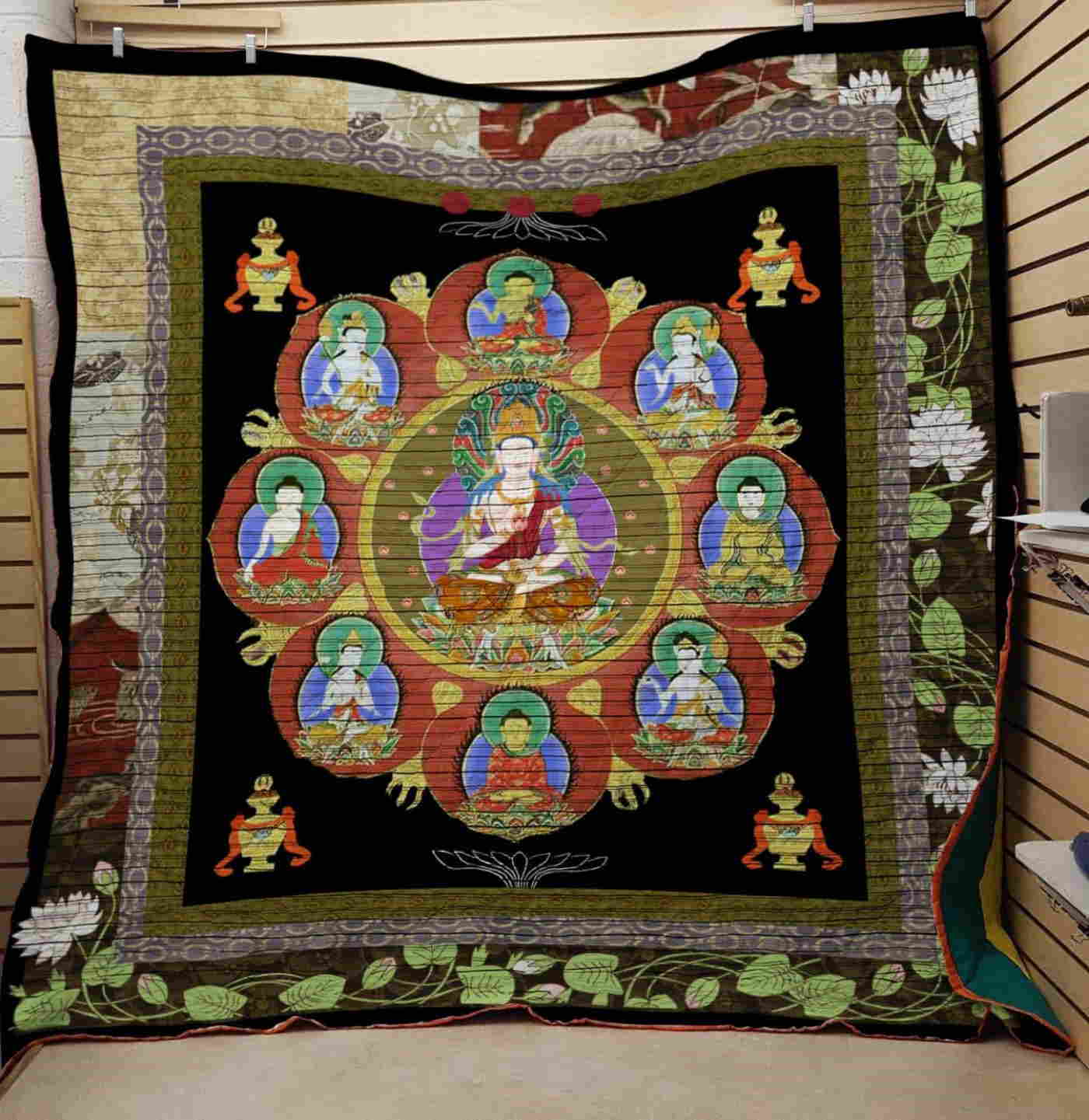 Buddhist 3D Quilt Blanket