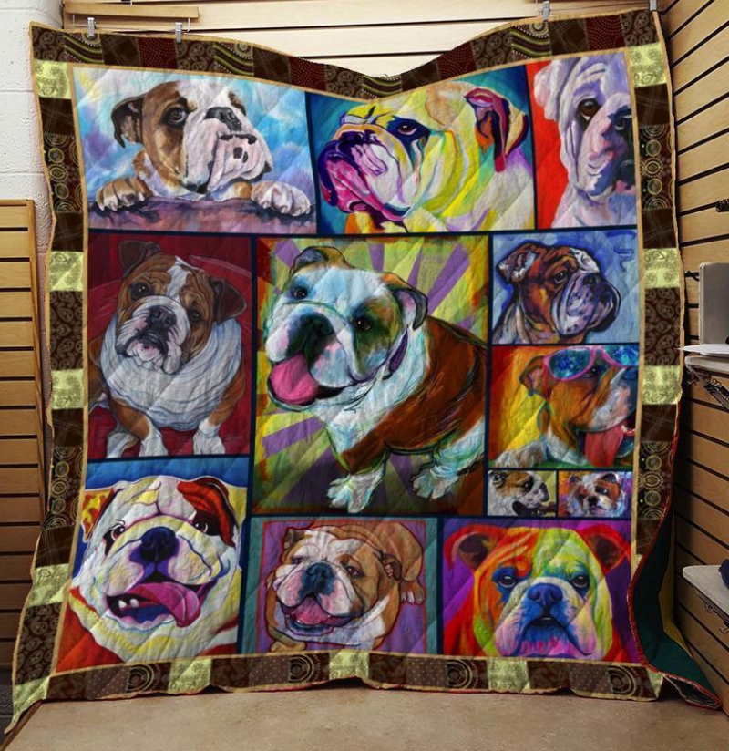 Bulldog Dog Blanket Customize Quilt Blanket