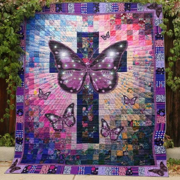 Butterfly Eyes Closed Quilt Blanket