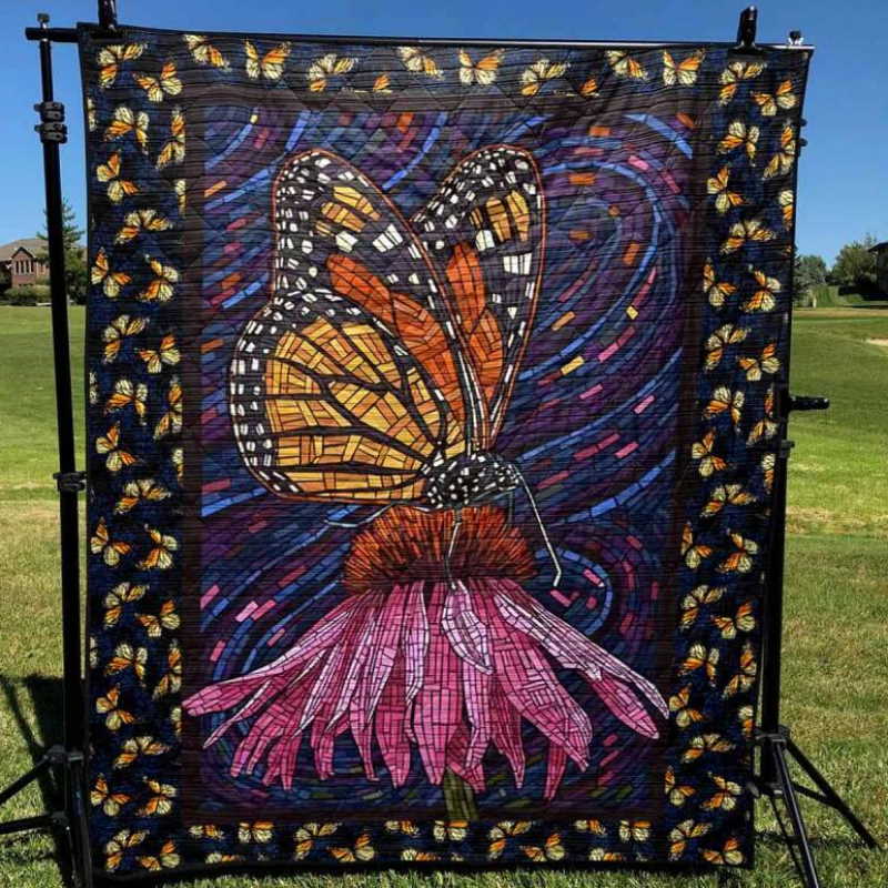 Butterfly In Drake Christmas Gift Quilt Blanket