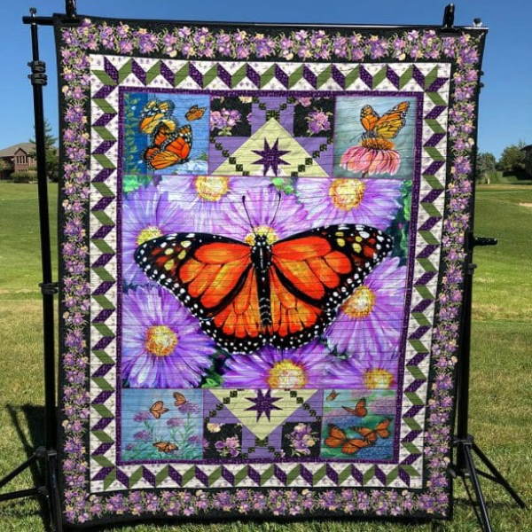 Butterfly Safe And Sound Christmas Gift Quilt Blanket