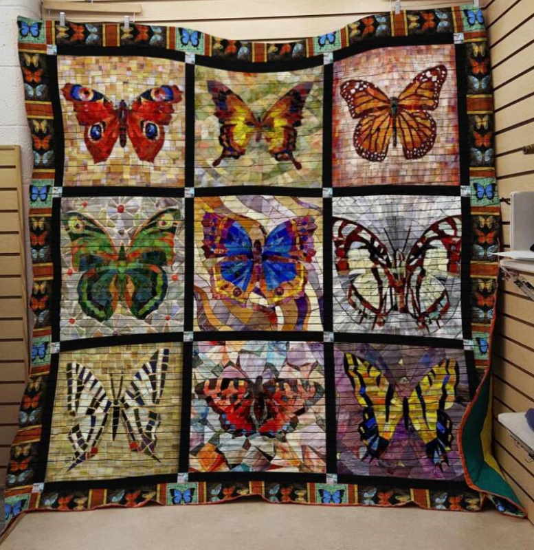 Butterflyi Love Freedom Christmas Gift Quilt Blanket