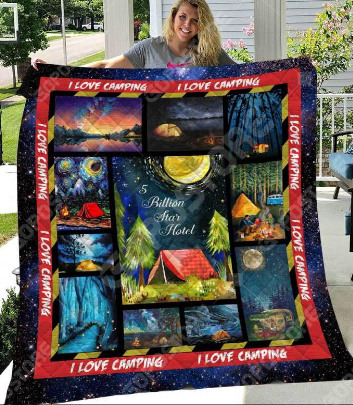 Camping Art Like 3D Quilt Blanket