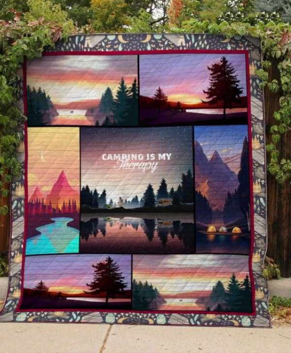 Camping Is My Therapy 3D Quilt Blanket