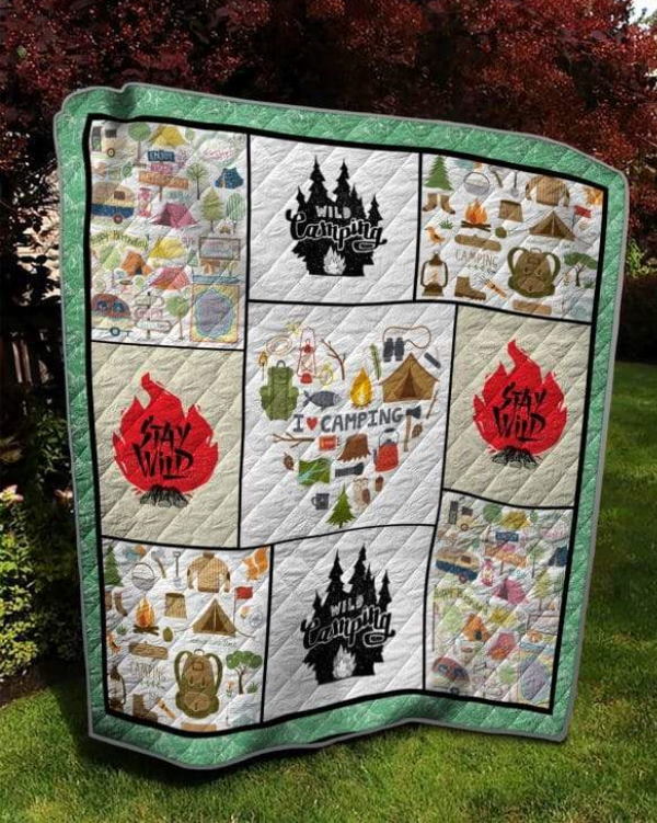 Camping Stay Wild 3D Quilt Blanket