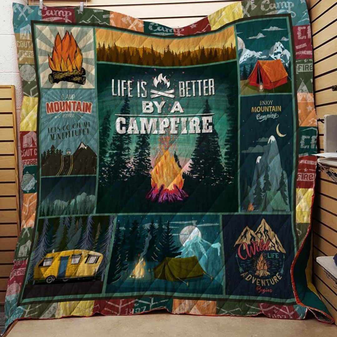 Camping Wild Adventure Quilt Blanket