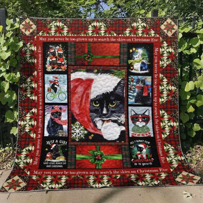 Cat Lovely Xmas Quilt Blanket