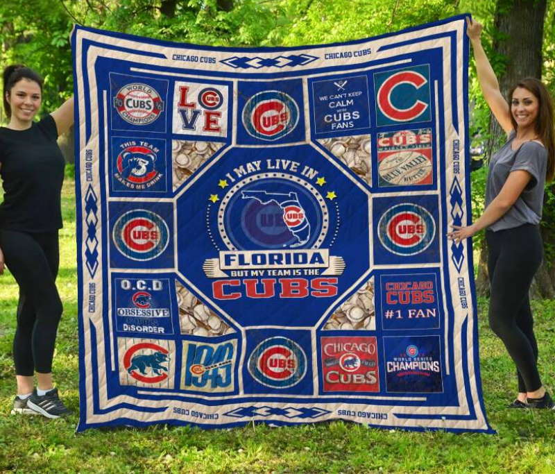 Chicago Cubs Florida 3D Quilt Blanket