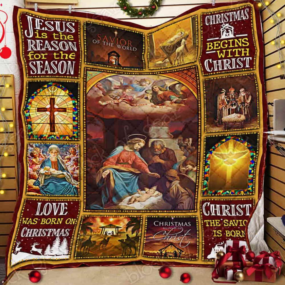 Christmas Begins With Christ Quilt Blanket