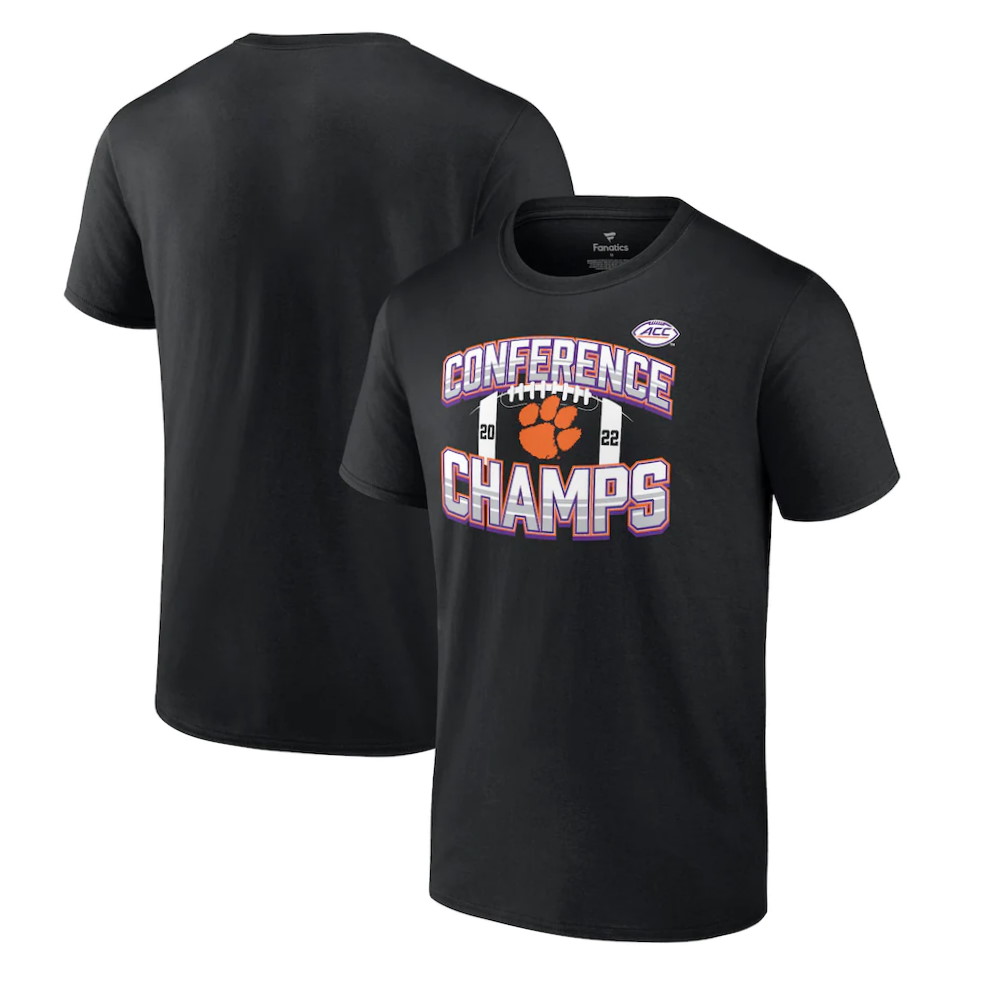 Clemson Tigers 2022 ACC Football Conference Champions Icon Bold T-Shirt