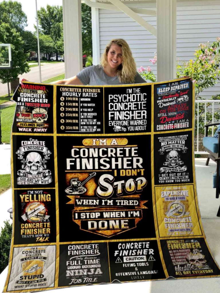 Concrete Finisher Quilt Blanket