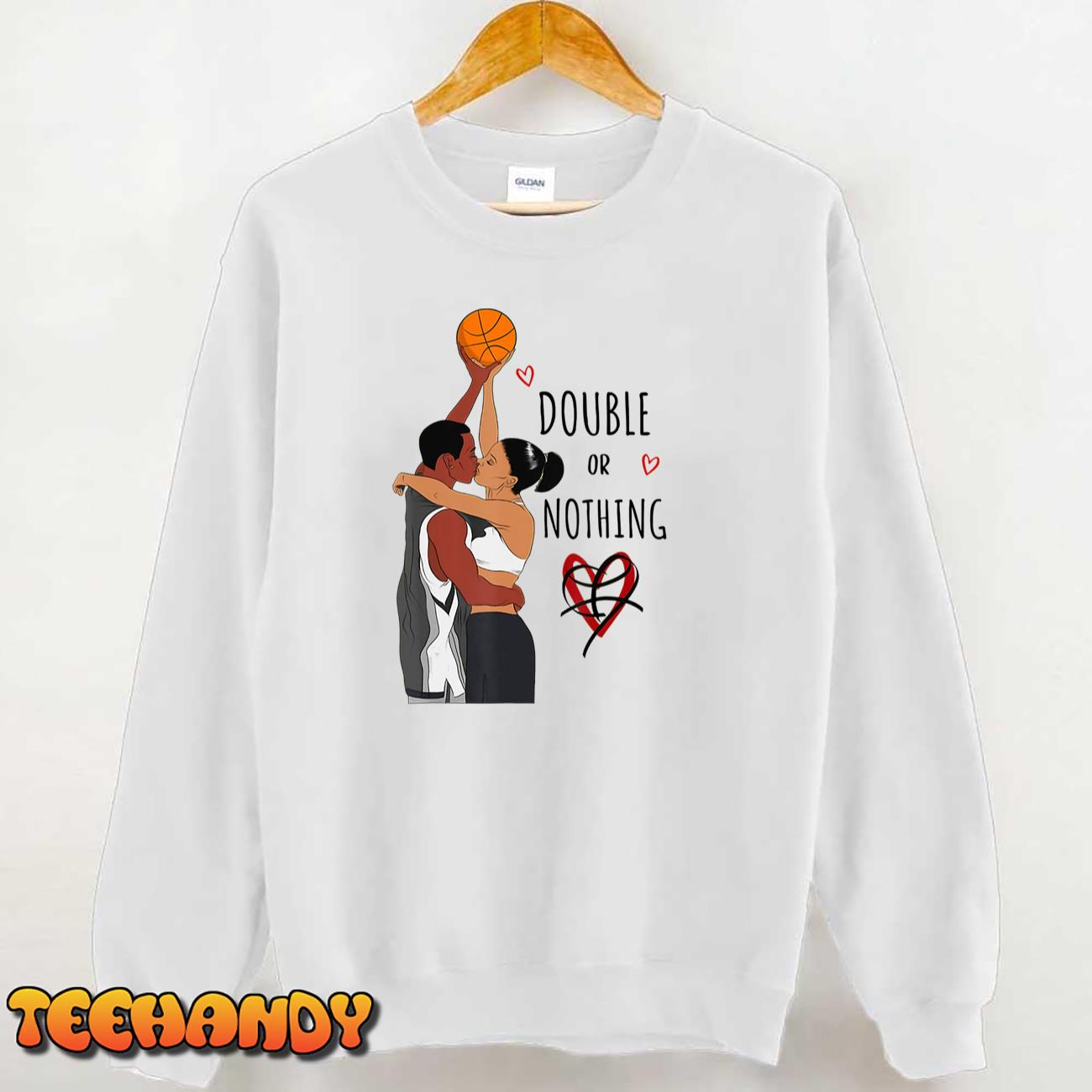 Couple Black Basketball Movies I Love You Card History Month T-Shirt