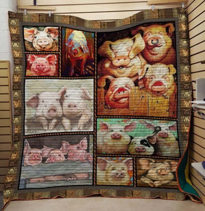 Couple Pig 3D Quilt Blanket