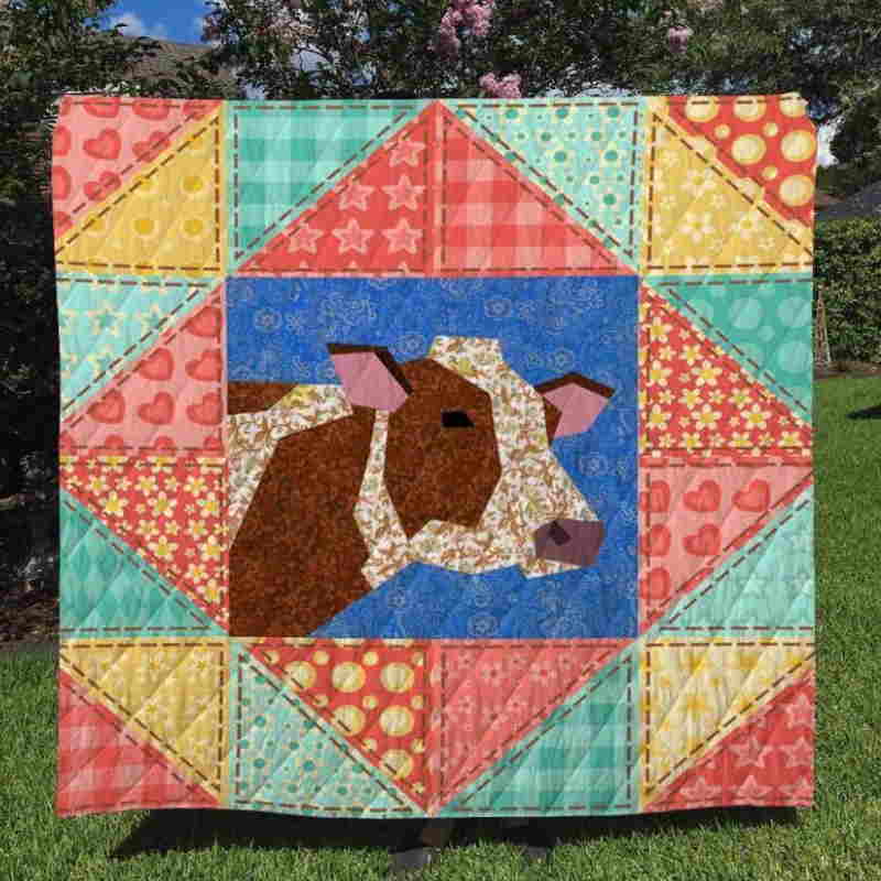 Cow Sunflowersfor Cow Lovers Sk03 Quilt Blanket