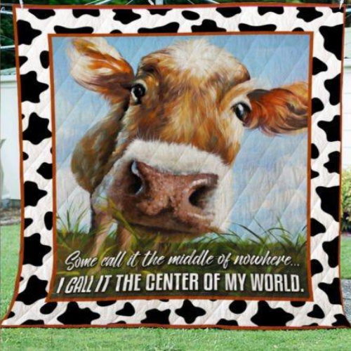 Cow The Center Of My World 3D Quilt Blanket