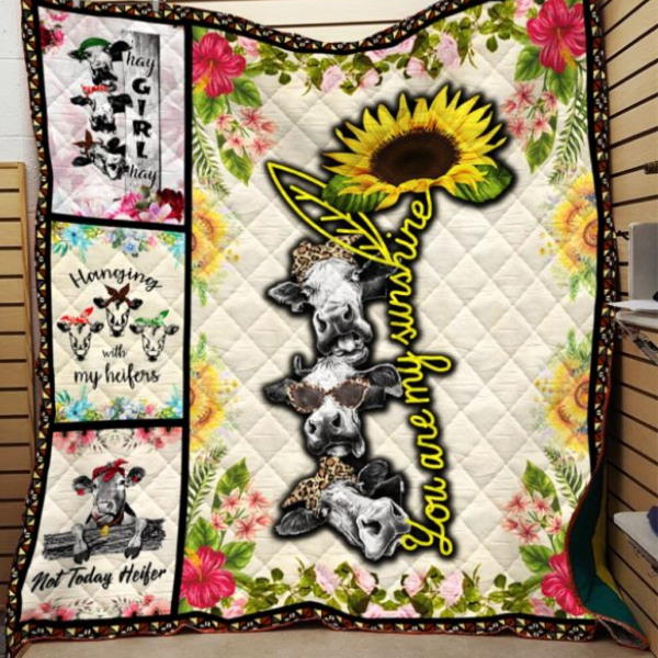 Cow Your Are My Sunshine 3D Quilt Blanket