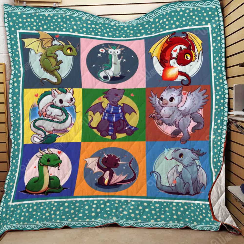 Cute Dragons 3D Quilt Blanket