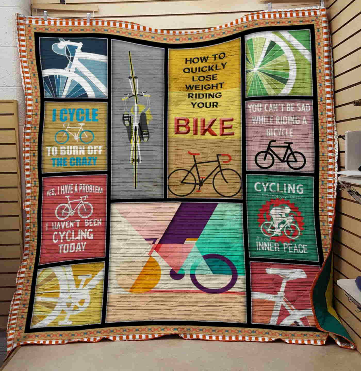 Cycling To Burn Off The Crazy Quilt Blanket